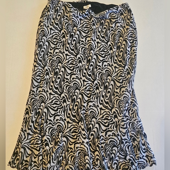 Cato Black and White Fit and Flare Maxi Skirt - Picture 1 of 3